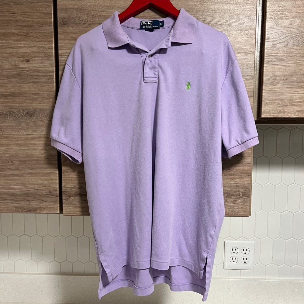 Polo Ralph Lauren Lavender Short Sleeve Collared Shirt Men’s  XL